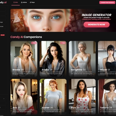 Screenshot of Candy AI AI porn platform interface.