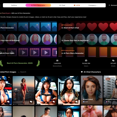Screenshot of Pornify AI porn platform interface.