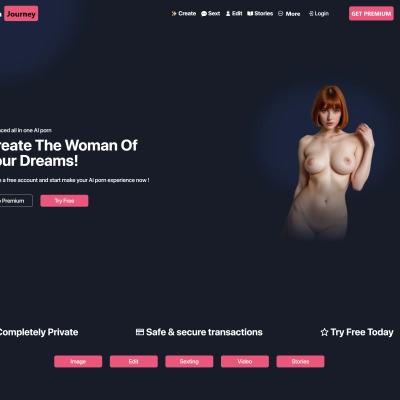 Screenshot of Porn Journey AI porn platform interface.